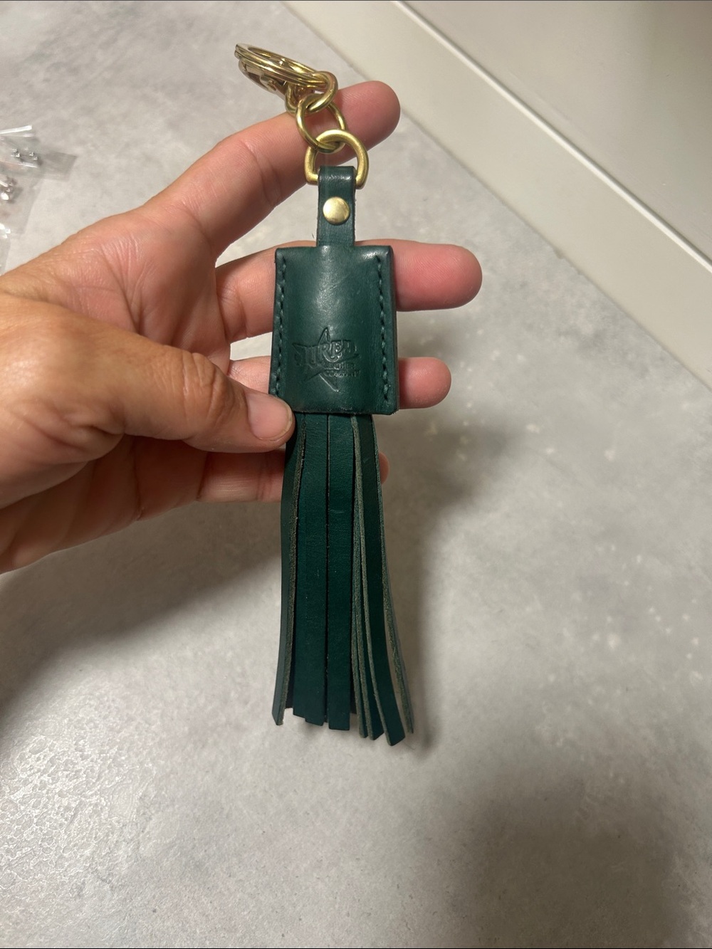 ALLRED leather company key ring bag charm - Picture 3 of 3